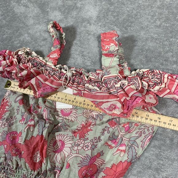 Jennifer Grace NWT Women’s Gray Pink Boho Off Shoulder Floral Top Size Small - Picture 6 of 9
